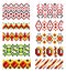 Ukrainian traditional embroidery. Set of patterns for cross stitching decoration. Cross-stitch traditional folk. Vector