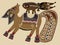 Ukrainian tribal ethnic painting, unusual horse,