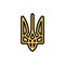 Ukrainian trident line color icon. Isolated vector element.