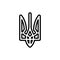 Ukrainian trident line color icon. Isolated vector element.