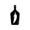 Ukrainian vodka Silhouette logo. Outline icon bottle of horilka, moonshine. Black simple illustration of drink infused with chili