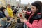 Ukrainian volunteers make trench candles for the Armed Forces of Ukraine, for the upcoming winter, in Lviv, Ukraine