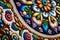 ukrainian vyshyvanka, handmade embroidery on fabrics with colored patterns Generative AI