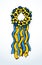 Ukrainian wreath with ribbons. Vector drawing