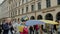 Ukrainians protest on the streets against the war. People with big flags Ukraine, Germany Munich, May 2022