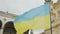 Ukrainians protest on the streets of Munich against the war. flags Ukraine,