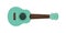 Ukulele cute green pastel isolated on white, small ukelele green soft color for flat icon, realistic ukelele for classical music