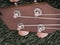 Ukulele headstock with tuning pegs made from wood,use for set up sound