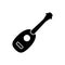 Ukulele, Silhouette pineapple shape. Outline icon of small guitar without strings. Black simple illustration of musical instrument