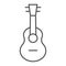 Ukulele thin line icon, music and string, guitar sign, vector graphics, a linear pattern on a white background.