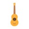 Ukulele or ukelele isolated on white background. Stringed acoustic music instrument. Folk Hawaii small guitar. Colored flat vector