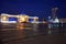 Ulaanbaatar, MN-Dec 1, 2015: Sukhbaatar Square and Mongolian Government building at night