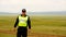 ULAANBAATAR, MONGOLIA - JULY 2013: Police officer at mongolian grassland