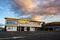 Ullapool ferry terminal at dramatic sunset, Scotland