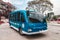 Ulsan,South Korea-April 2018: Blue mini tourist bus at Whale Cultural Park
