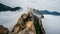 Ulsanbawi Rock Timelapse. Mountain in Seoraksan National Park, South Korea