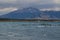 Ultima Esperanza Inlet and Sarmiento Mountain Range from Puerto Natales.