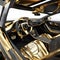 The Ultimate Comfort: Inside the Golden Futuristic Car