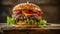 The Ultimate Gourmet Burger: A Deliciously Massive CheddCheese and Jalapeno Peppered Delight