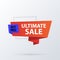 Ultimate sale banner template in modern origami style