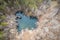 Ultimate wedding proposal spot - a small heart-shaped quarry pond