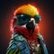 Ultra Cartoon Parrot With Bad Attitude And Cool Accessories