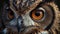 ultra detail shot of owl wild nature generative ai