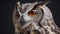 ultra detail shot of owl wild nature generative ai