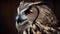 ultra detail shot of owl wild nature generative ai