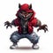 Ultra Detailed Furry Werewolf Breakdancer In Red Clothing