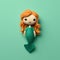 Ultra Detailed Mermaid Doll On Green Background