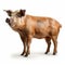 Ultra-detailed Photo Of Brown Pig Standing On White Background