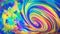 Ultra HD 3D rendered Abstract colorful swirls rainbow background