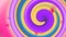 Ultra HD 4K Seamless looping abstract swirl colorful candy or lollipop with flying butterfly video background