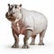 Ultra Hd White Hippo On White Background - Hyper-realistic Daz3d Animalier Art