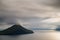 Ultra long exposure of islet in Faroe Islands at sunset