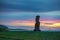 Ultra long exposure of single Moai against ocean in Easter Island