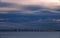 Ultra long exposure of Valencia commercial port at dusk