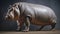 Ultra Realistic 2d Rendering Of A Climbing Hippopotamus