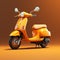 Ultra Realistic 3d Illustration Of Streamlined Orange Moped
