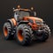 Ultra Realistic 3d Orange Tractor Model With Streamlined Styling