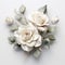 Ultra-realistic 4k Corsage: Handmade White Roses Floristry Mockup