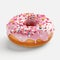 Ultra Realistic 4k Donut With Sprinkles On White Background