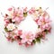 Ultra-realistic 4k Flower Garland: Pink And White Cherry Blossom Wreath