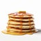 Ultra Realistic 4k Pancakes With Liquid Maple Syrup On White Background