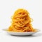 Ultra Realistic 4k Spaghetti: Hyper-realistic Oil Painting On White Background