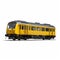 Ultra Realistic 8k Photograph Of Lisbon Yellow Train On White Background