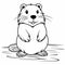 Ultra Realistic Beaver Coloring Page In Monochrome Vector Style