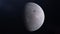 Ultra Realistic Moon is slowly rotating around its axis. Realistic 3D animation of Earth`s natural satellite. 4K