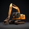 Ultra Realistic Orange Excavator In Streamlined Styling